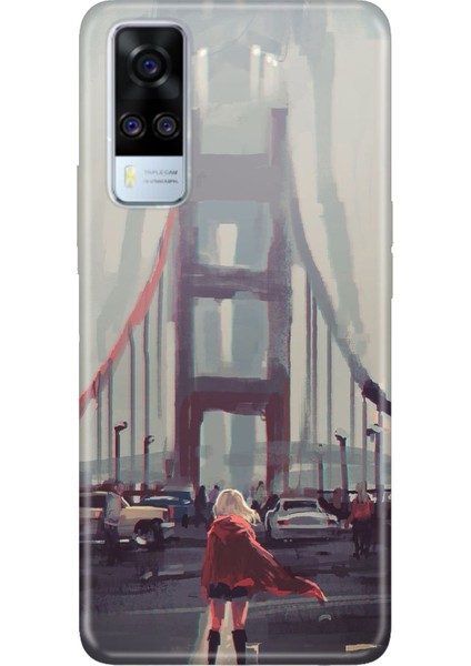 Vivo Y51 Uyumlu Kılıf Desenli Baskılı Silikon Kırmızılı Kadın