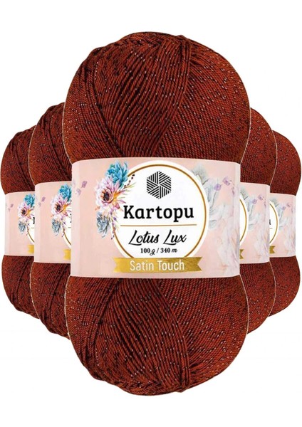 5 Adet Lotus Lux Bikini Büstiyer Bluz Simli Örgü Ipi K834 Taba