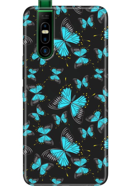 Infinix S5 Pro Kılıf Telefon Kılıfı S5-Pro Baskılı Mavi Kelebek