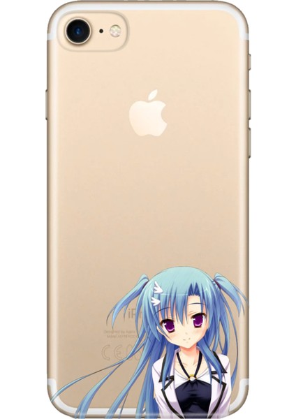 iPhone 7 8 Se 2020 2022 Uyumlu Kılıf Desenli Baskılı Silikon Mavi Anime Kız