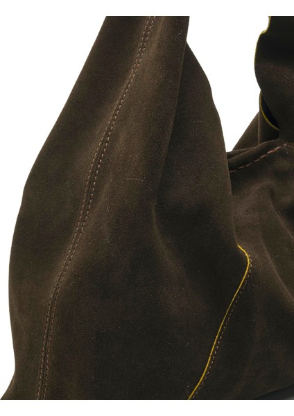 Poche Haki Süet Kadın Çanta modelleri