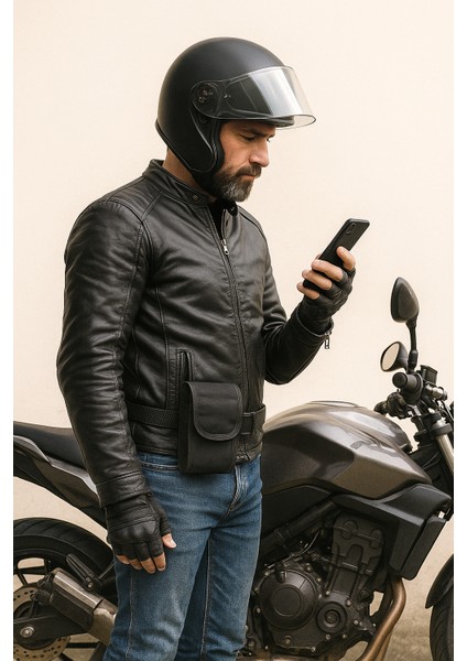 Motorcu Telefon Çantası Kemerden Bağlanabilir