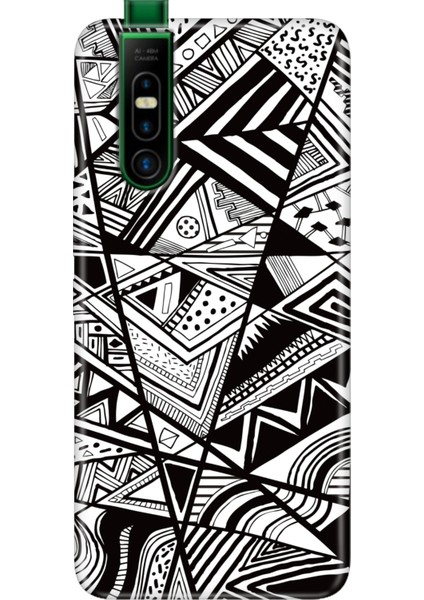 Infinix S5 Pro Kılıf Silikon Desenli Infinix S5 Pro Siyah/beyaz