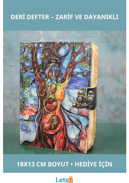 Zarif Deri Kapaklı Yazı Defteri 18X13 cm Hediye Değeri