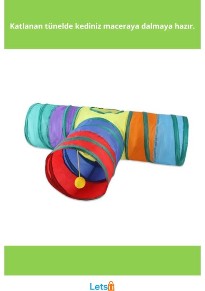 Polyester Katlanabilir Kedi Oyun Tüneli 25 cm Çap 85 cm Uzunluk fiyatları