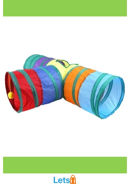 Polyester Katlanabilir Kedi Oyun Tüneli 25 cm Çap 85 cm Uzunluk modelleri