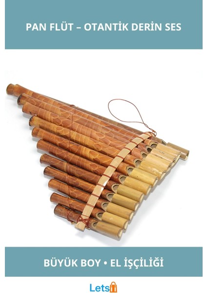 Doğal Bambu Malzemeden Üretilmiş Büyük Pan Flüt