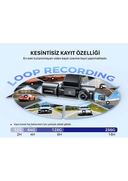 M550 Pro 3 Kameralı 150 ° Görüş Açışı 4K Ultra Hd Gece Görüşlü Wifi Araç Içi Kamera fırsatları