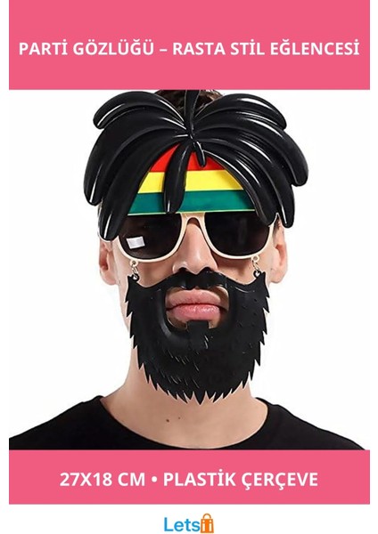 Rasta Peruklu Bob Marley Parti Gözlüğü Eğlenceli Aksesuar