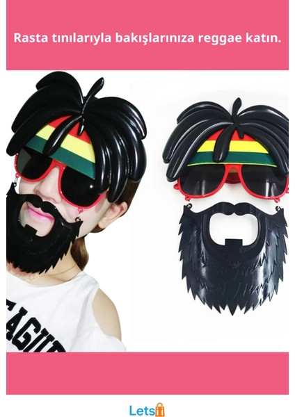 Rasta Peruklu Bob Marley Parti Gözlüğü Eğlenceli Aksesuar fiyatları
