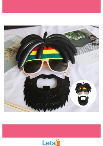 Rasta Peruklu Bob Marley Parti Gözlüğü Eğlenceli Aksesuar fırsatları