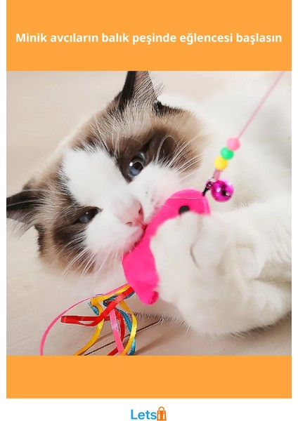 90 cm Balıklı Kedi Oyun Oltası Eğlenceli Kedi Oyuncakları fiyatları