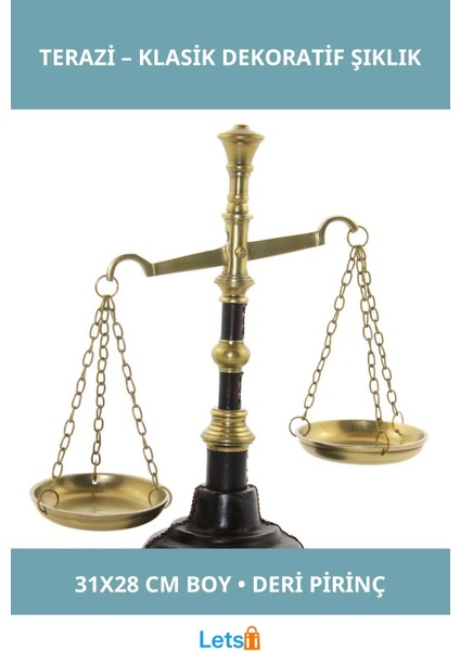 Pirinç Derili Şık Nostaljik Terazi 31X28 cm