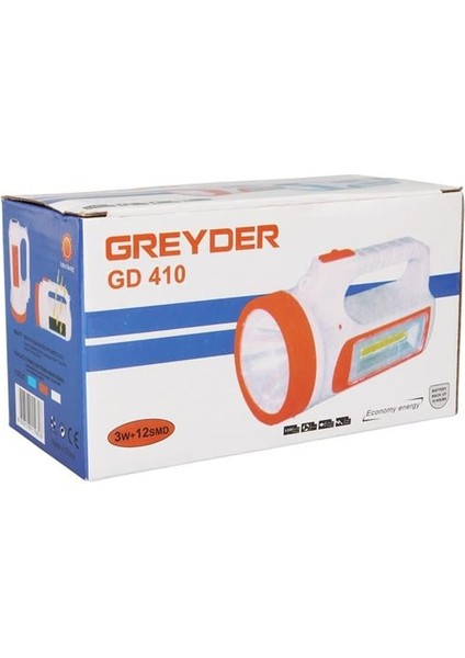 Greyder GD-410 Solar Şarjlı 3 Watt 12 Led El Feneri Işıldak fırsatları
