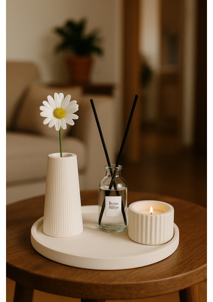 Doğal Dinginlik Dekor & Hediye Seti (Vazo–mum–oda Kokusu) fiyatları