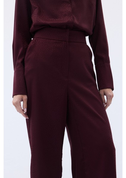 Jakarlı Pantolon - Bordo