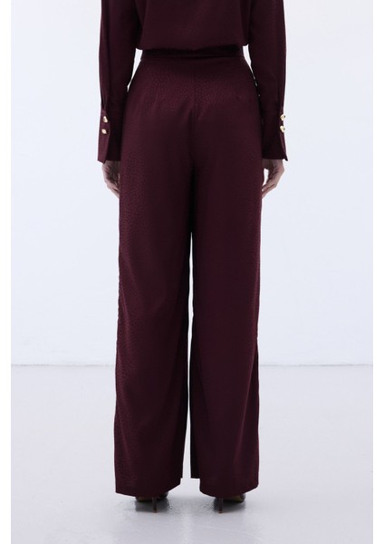 Jakarlı Pantolon - Bordo