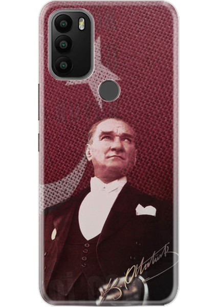 General Mobile Gm 21 Plus Kılıf 0.4mm Lazer Kesim Silikon Kapak M.k Atatürk