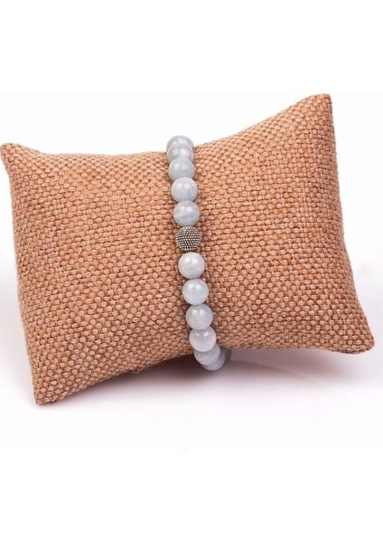 Akuamarin Doğal Taş Bileklik 8 mm Yuvarlak Kesim fiyatları