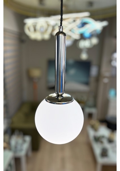 Globe Black & Silver Slim BEYAZ Cam Avize fiyatları