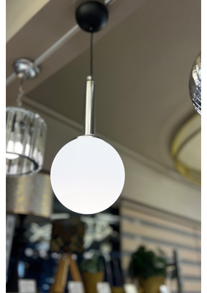 Globe Black & Silver Slim BEYAZ Cam Avize modelleri