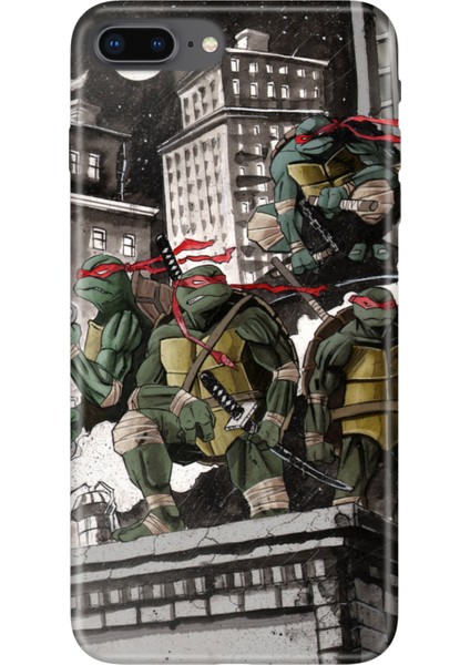 iPhone 7 Plus 8 Plus Uyumlu Kılıf Desenli Baskılı Silikon Ninja K