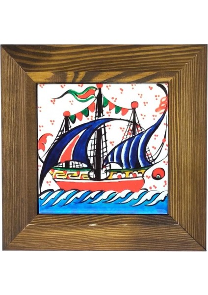 Çerçeveli Gemi Motifli Seramik Tablo, SRMK-2025202