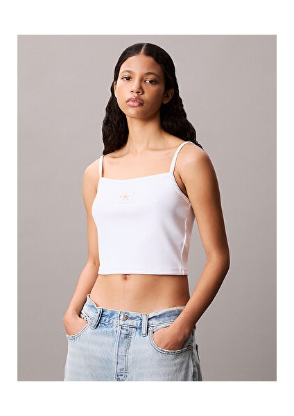 Kadın Beyaz Kolsuz Bluz