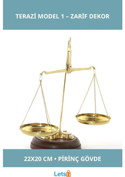 Nostaljik Pirinç Terazi 22X20 cm Dekoratif Obje