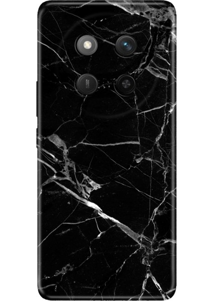 Honor X60 Pro - X9C 5g Kılıf Renkli Silikon Baskılı Tpu Mermer Siyah