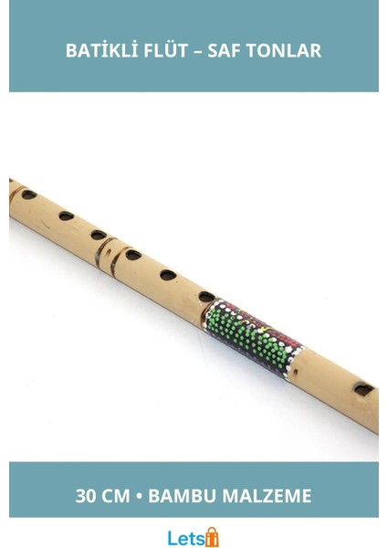 Doğal Bambu Batikli Flüt 30 cm Şık ve Hafif Müzik Aleti