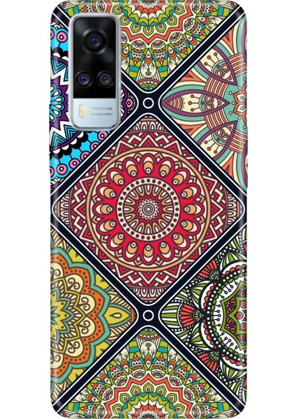 Vivo Y51 Uyumlu Kılıf Desenli Baskılı Silikon Mvp Mandala