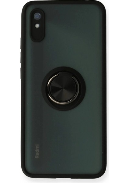 Xiaomi Redmi 9A Kılıf Montreal Yüzüklü Silikon Kapak - Siyah (K95)