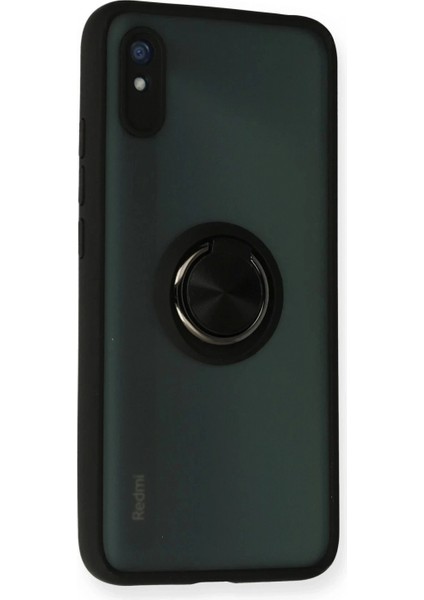 Xiaomi Redmi 9A Kılıf Montreal Yüzüklü Silikon Kapak - Siyah (K95) fiyatları