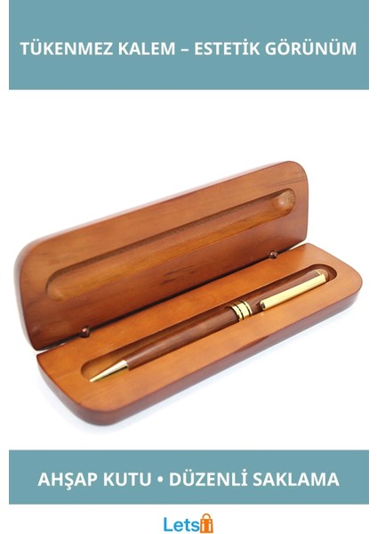 Ahşap Kutulu Şık Tükenmez Kalem