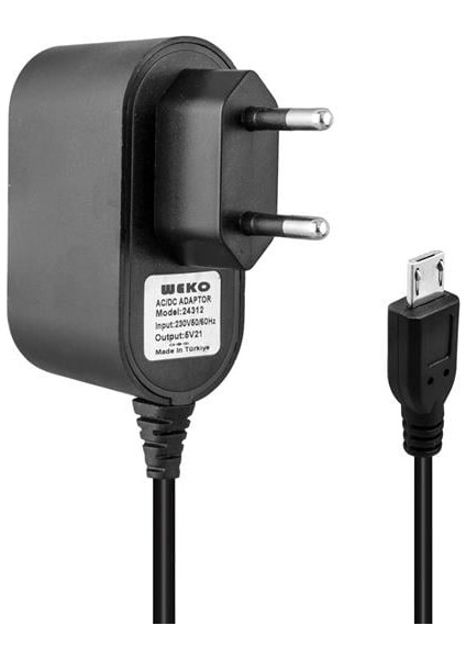 Weko 5 Volt - 1 Amper Micro Usb Uçlu Yerli Üretim Priz Tipi Adaptör