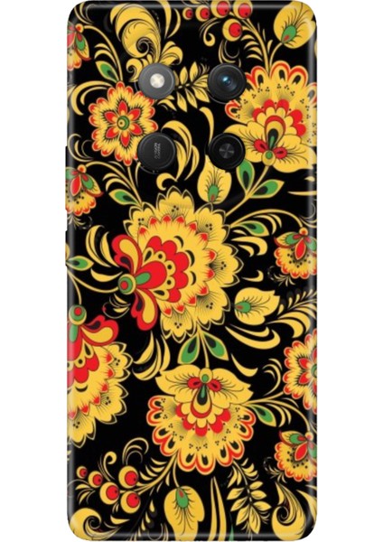 Honor X60 Pro - X9C 5g Kılıf Dekoratif Silikon Baskılı Kapak Khokhloma