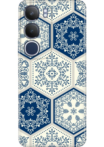 Vivo Y19S Kılıf Vivo Y19S Dekoratif Silikon Baskılı A58 Kapak Seramik