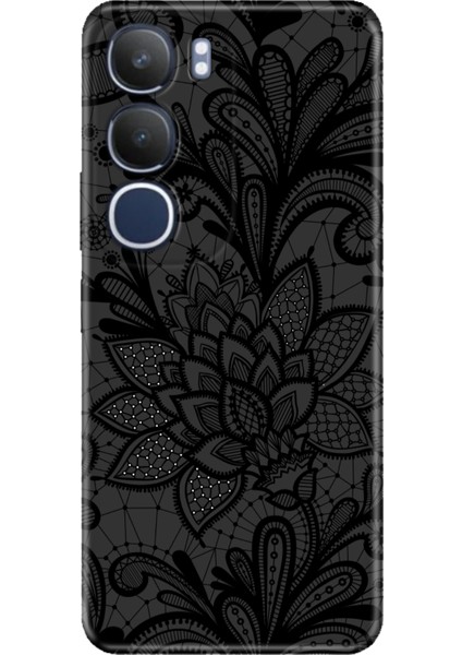 Vivo Y19S Kılıf Vivo Y19S Renkli Silikon Baskılı Tpu Mandala Gül