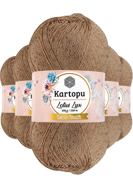 5 Adet Lotus Lux Bikini Büstiyer Bluz Simli Örgü Ipi K837 Ten