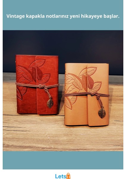 Deri Yaprak Desenli Küçük Boy Defter 88 Yapraklı Şık Not Defteri fiyatları