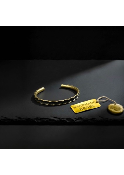 El Yapımı Saf Bakır Bileklik | Yakma Teknikli Oksitli Siyah | Kadın Erkek Sağlık Manşet Bileziği