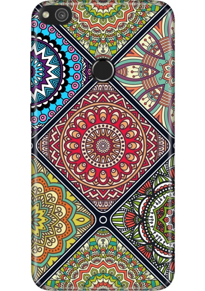 Huawei P9 Lite 2017 Uyumlu Kılıf Desenli Baskılı Silikon Mvp Mandala