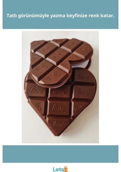 Kalp Tasarımlı Çikolata Not Defteri 100 Sayfa fiyatları