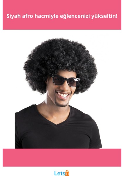 Siyah Kıvırcık Afro Bonus Parti Peruğu Eğlenceli Tasarım fiyatları