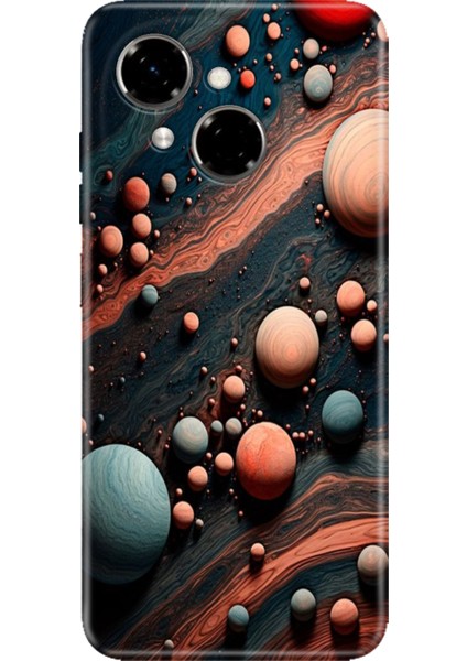 Tecno Spark Go 1 2025 Kılıf Retro Trendy Silikon Baskılı Gezegen