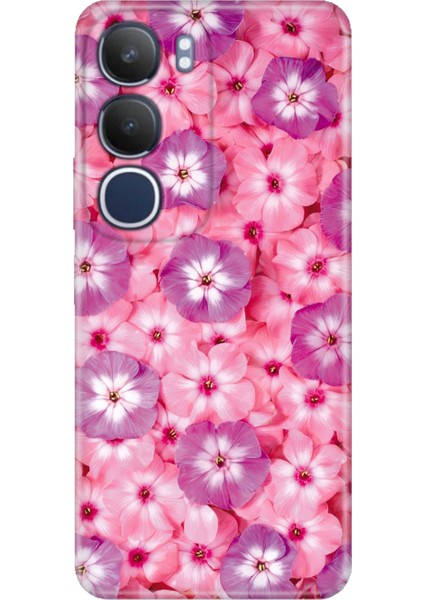Vivo Y19S Kılıf Vivo Y19S Renkli Silikon Baskılı Tpu Çiçekli Sss