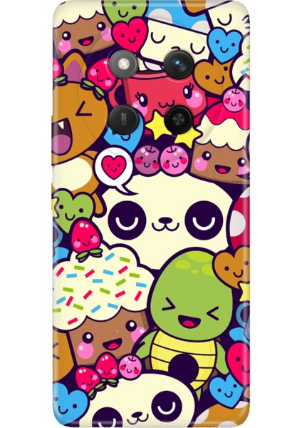 Honor X60 Pro - X9C 5g Kılıf Dekoratif Silikon Baskılı Kapak Şirin Yaratık