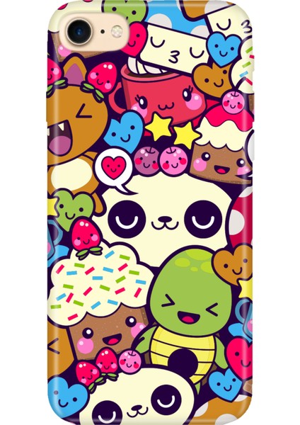 iPhone 7 8 Se 2020 2022 Uyumlu Kılıf Desenli Baskılı Silikon Şirin Yaratık