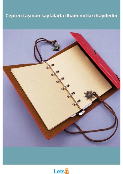 Küçük Boy Pusula Baskılı Deri Not Defteri 15X10 cm fiyatları